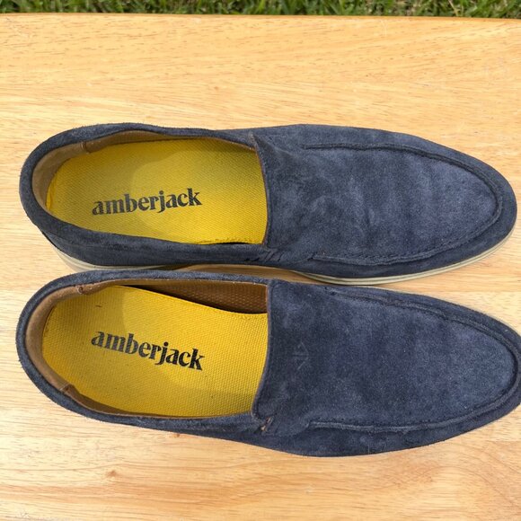 Amberjack The Loafer Suede Leather Comfort Loafers in Cobalt Blue Size 9.5 M - Picture 4 of 8